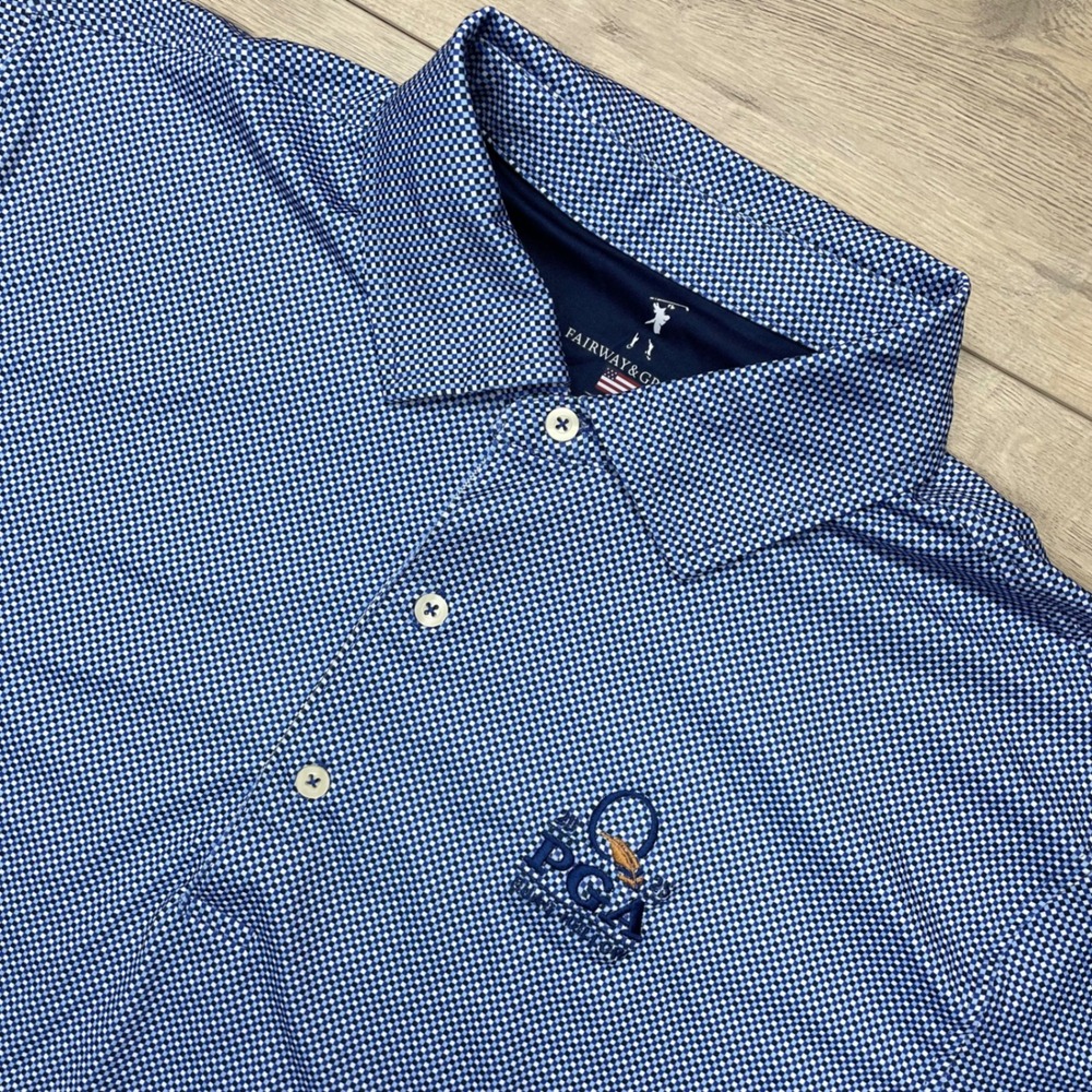 Fairway & Greene Polo Mens XL Blue PGA Quail Hollow Nucor Golf Preppy Casual